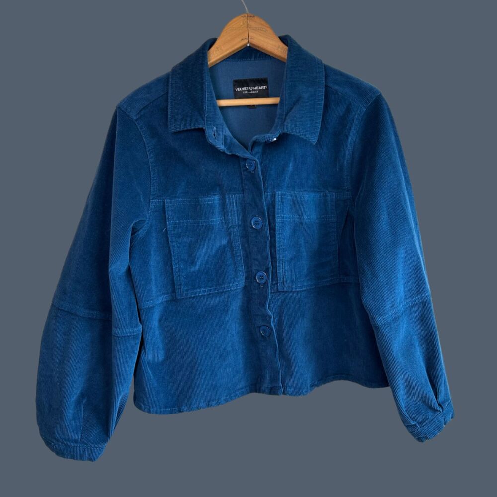 Velvet Heart Cropped Corduroy Shacked Jacket